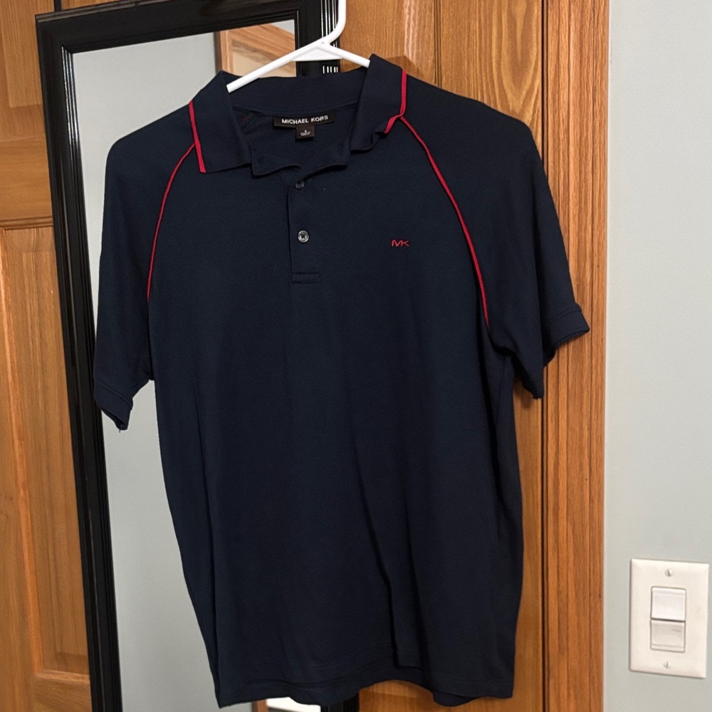 Michael Kors Dark Blue Polo with Red Trim